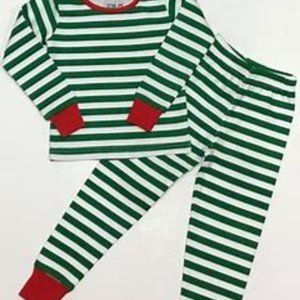 NWT-Shelry green white stripe pajamas